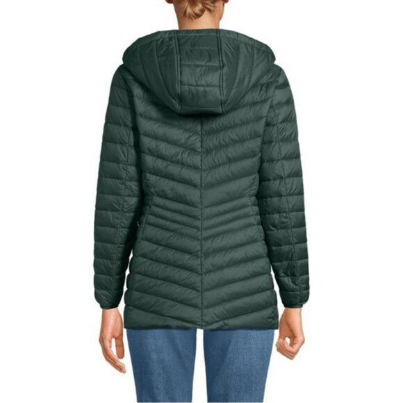 NWT Land's End Women's Wanderweight Packable Down Hooded Jacket - Picture 2 of 4